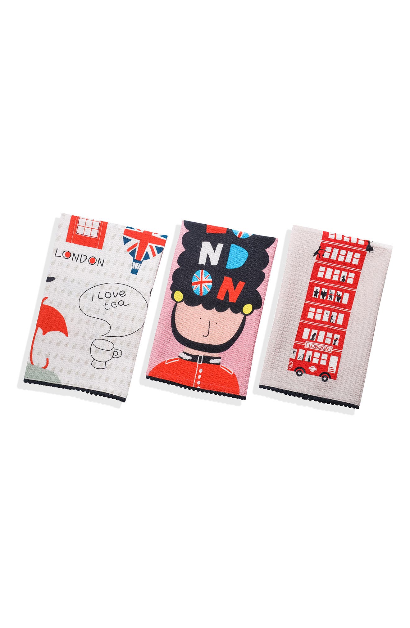 Tiramisu London Calling Set of 3 Kitchen Towels