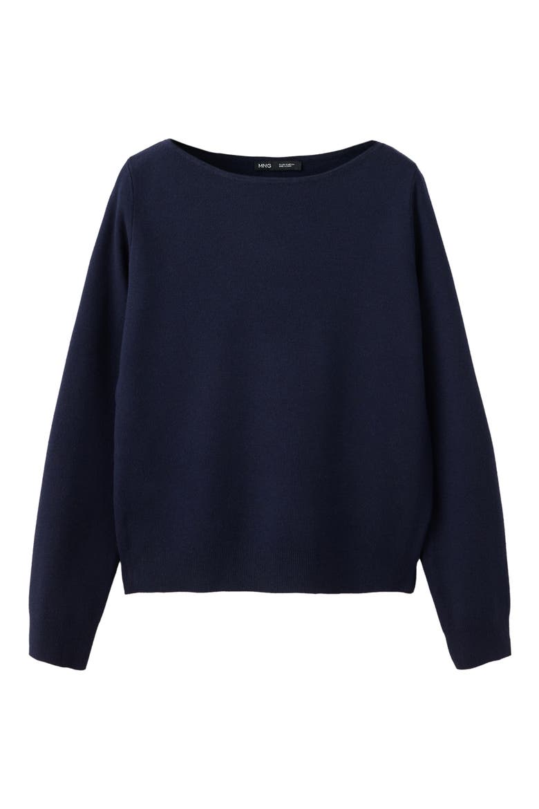 Boat Neck Sweater, Main, color, NAVY