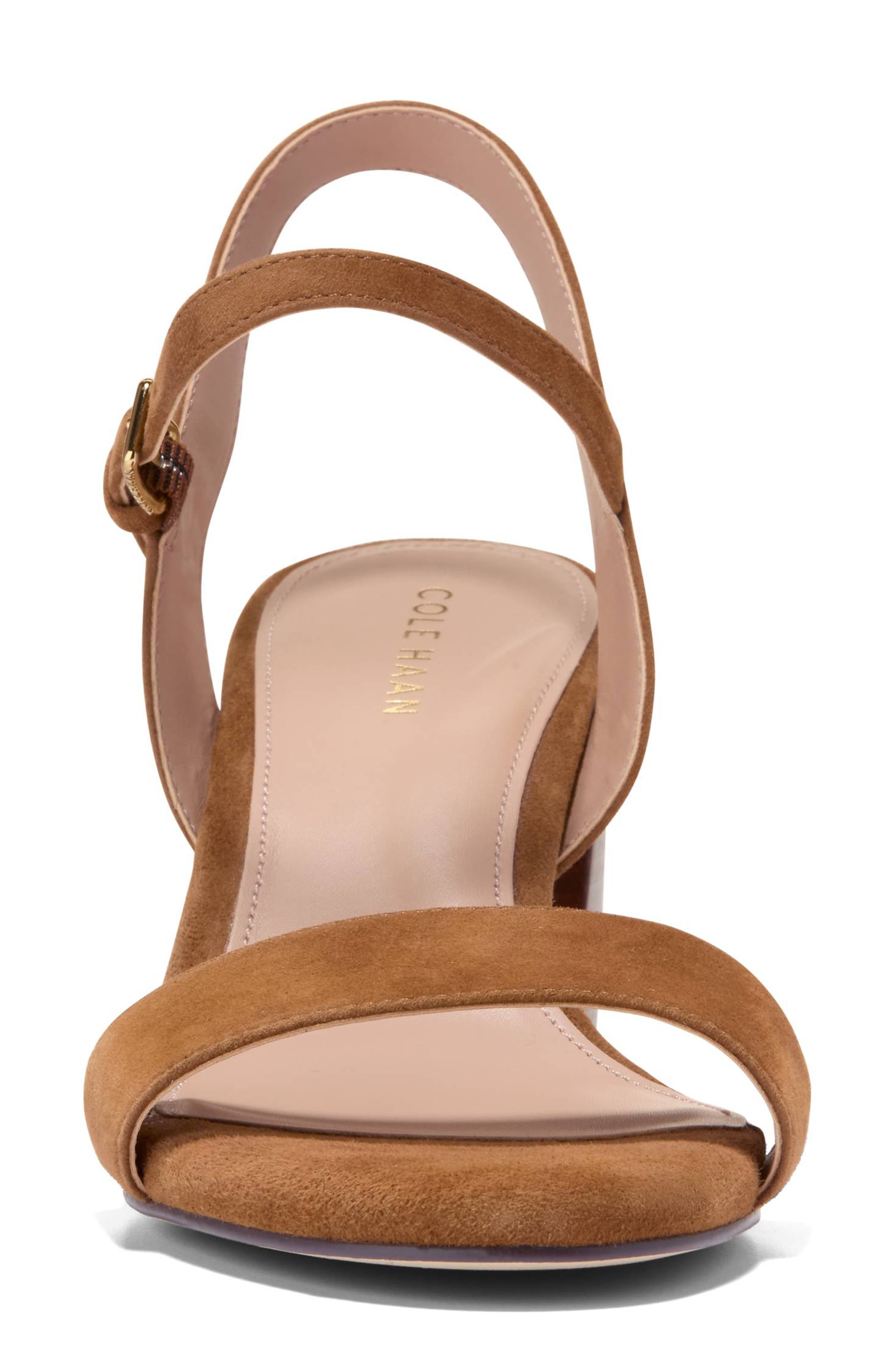 Cole Haan Josie Block Heel Sandal, Alternate, color, Tobacco Suede / Stacked Heel