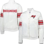 STARTER Women's Starter White Tampa Bay Buccaneers Line Up Satin Full-Snap Varsity Jacket