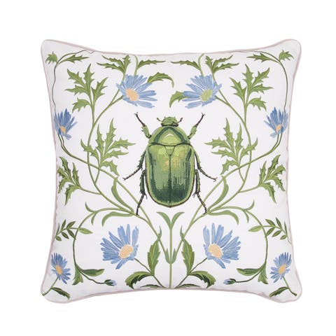 Garden Beetle Outdoor Accent Throw Pillow  20" x 20"
