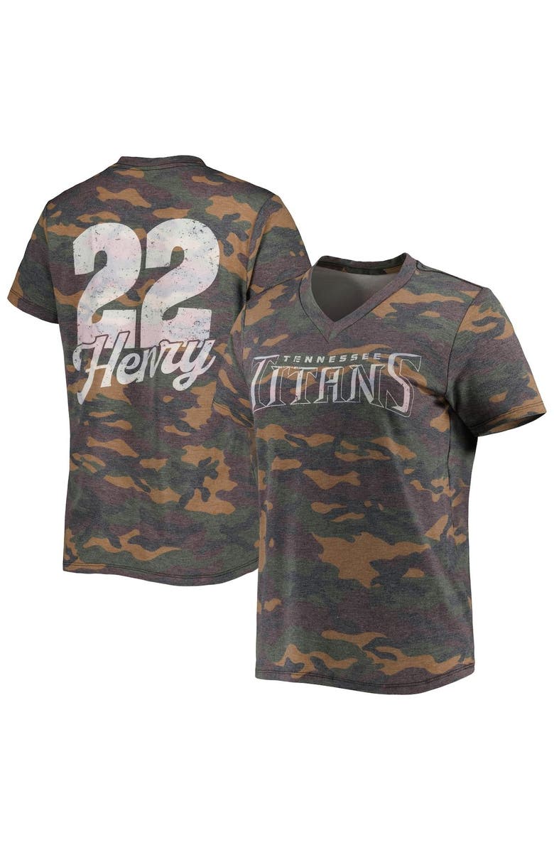 INDUSTRY RAG Women's Majestic Threads Derrick Henry Camo Tennessee Titans Name & Number V-Neck Tri-Blend T-Shirt, Main, color, 