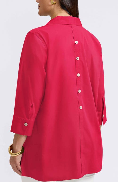Foxcroft Pamela Non-iron Stretch Tunic Blouse In Red