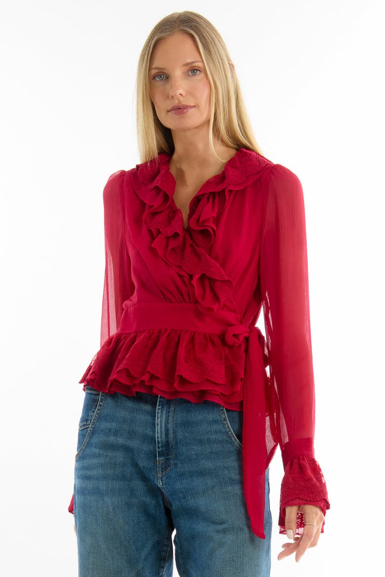 Poet Blouse, Alternate, color, Lipstick Red