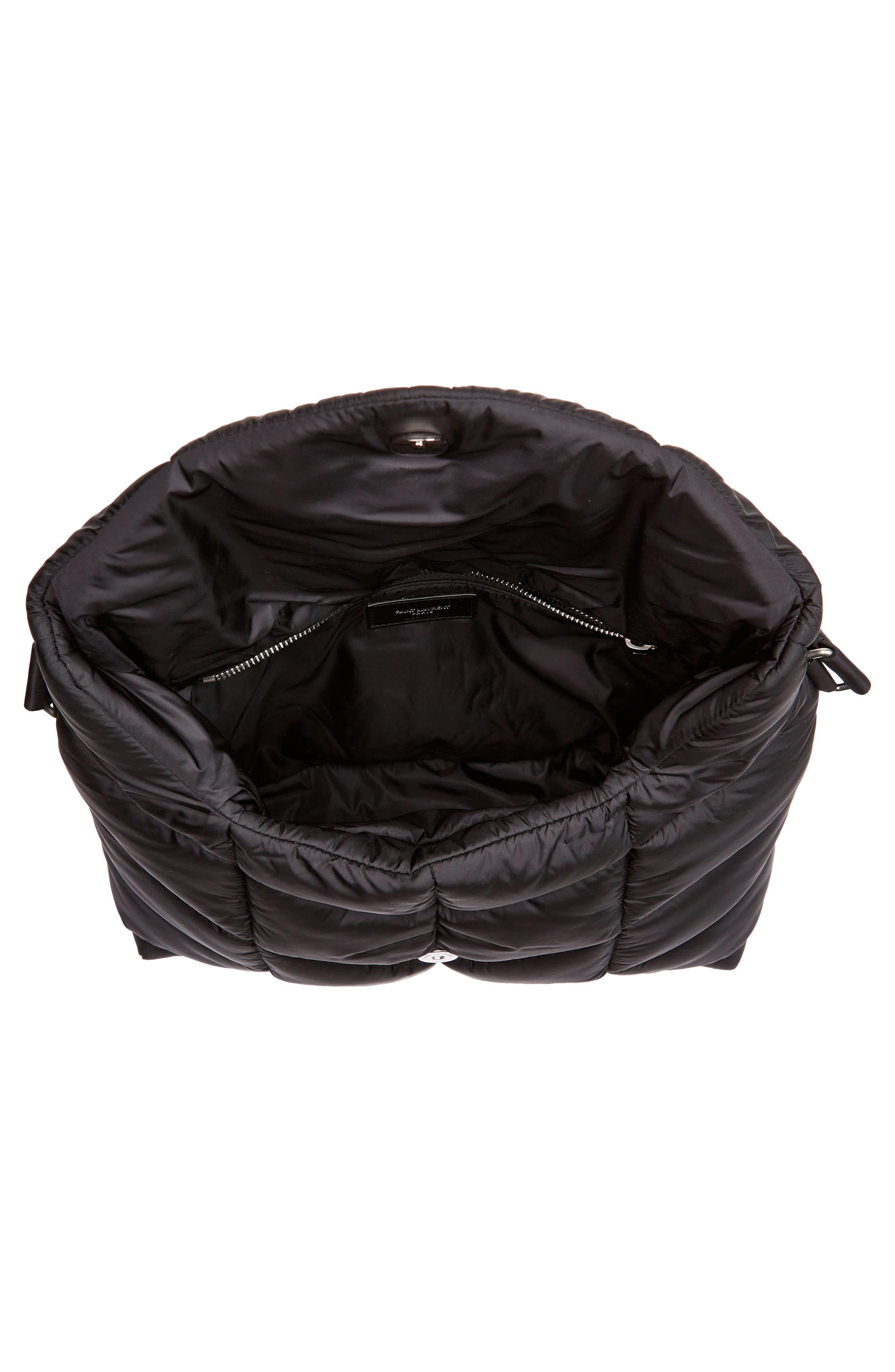 Saint Laurent Medium Puffer ECONYL<sup>®</sup> Regenerated Nylon Messenger Bag, Alternate, color, Black
