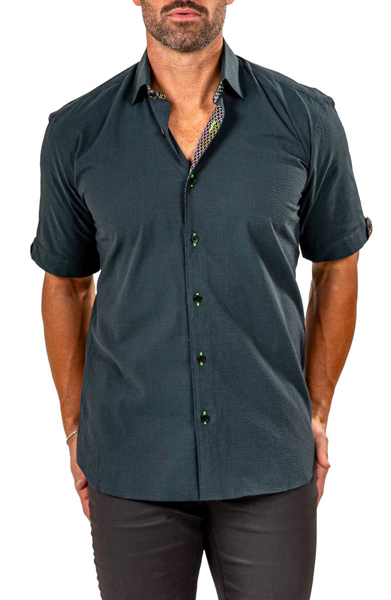 Maceoo Galileo Marthy Short Sleeve Button-Up Shirt, Alternate, color,