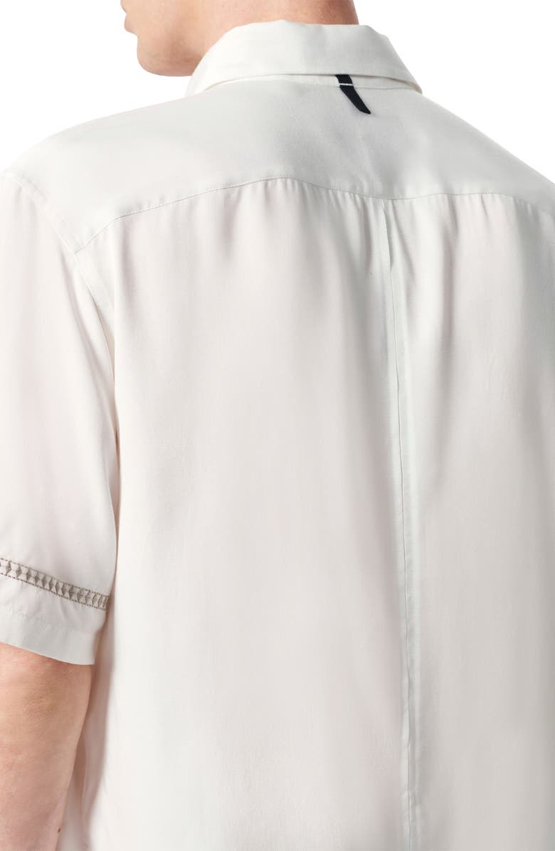 rag & bone Dalton Embroidered Short Sleeve Button-Up Shirt, Alternate, color, White