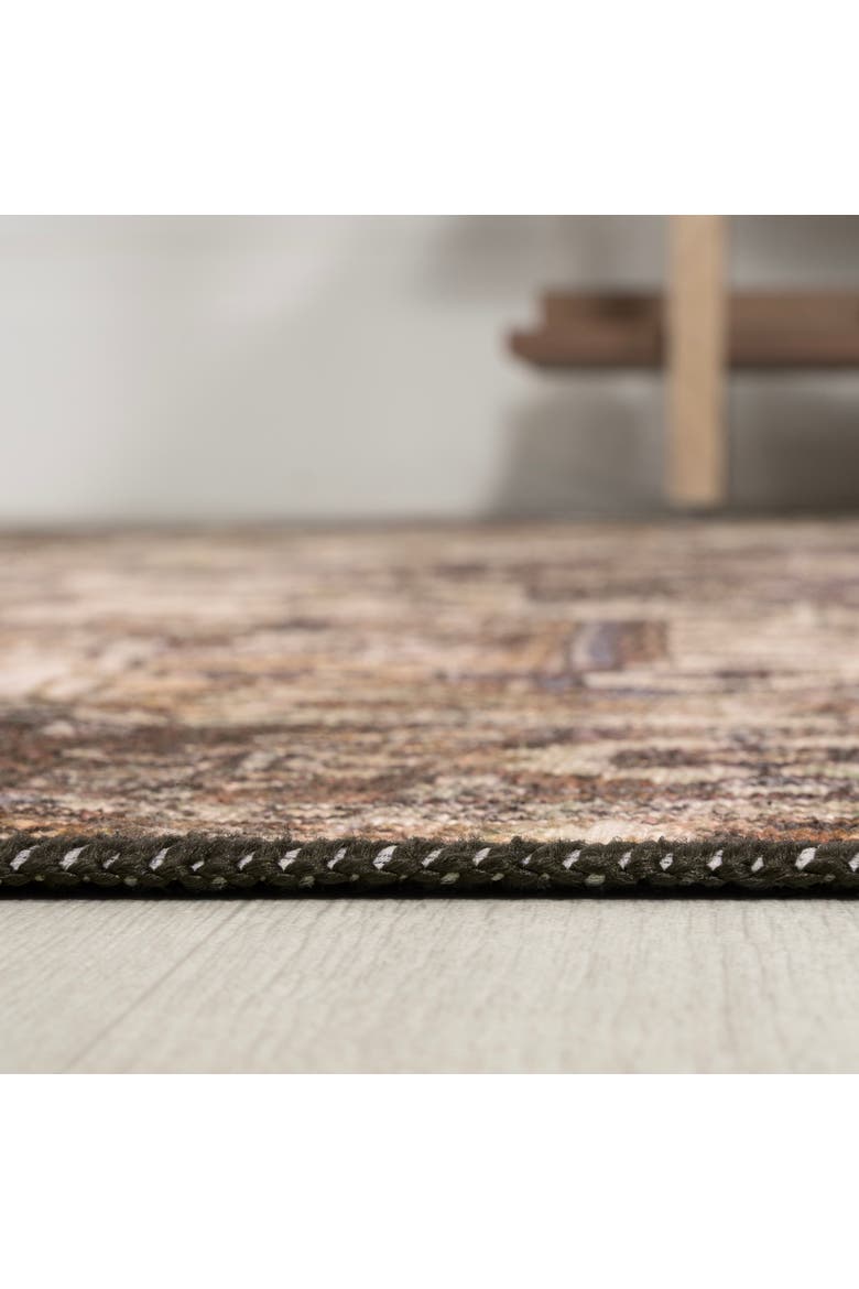 Chapell Chenille Traditional Medallion Machine-Washable Area Rug, Alternate, color, Black/Terra