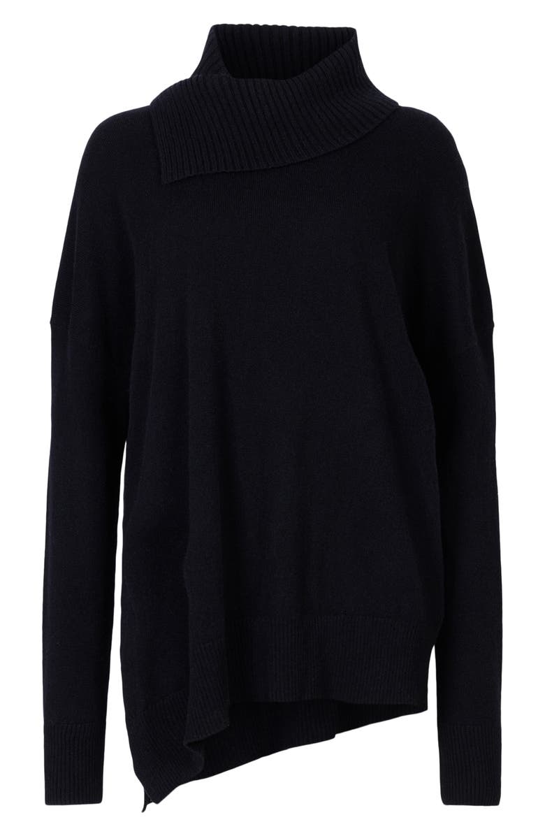 AllSaints Whitby Cashere & Wool Asymmetric Turtleneck Sweater, Alternate, color, 
