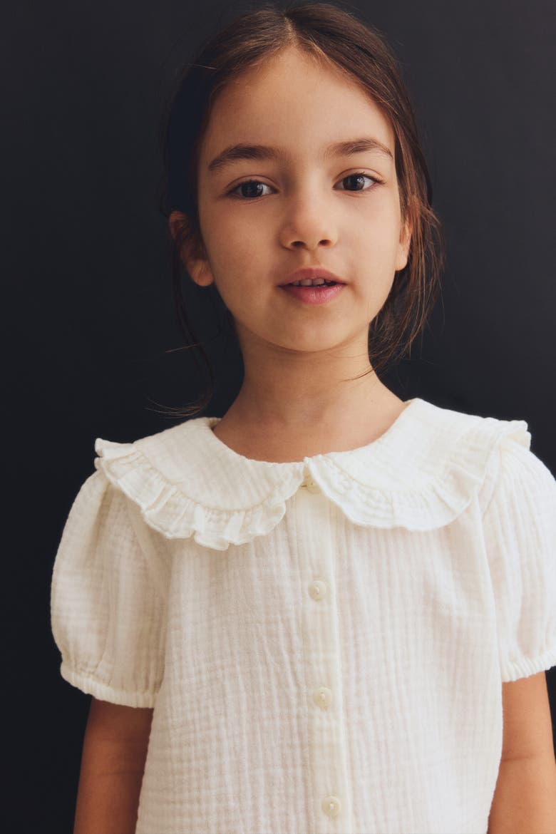 Cotton Muslin Blouse, Alternate, color, Cream