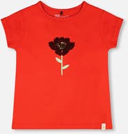 Deux par Deux Organic Cotton Jersey Short Sleeve Flower T-Shirt