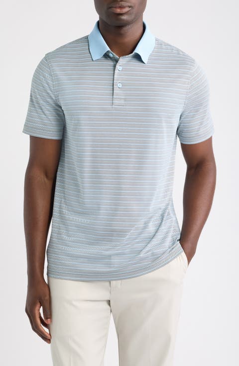 Herringbone Stripe Performance Polo