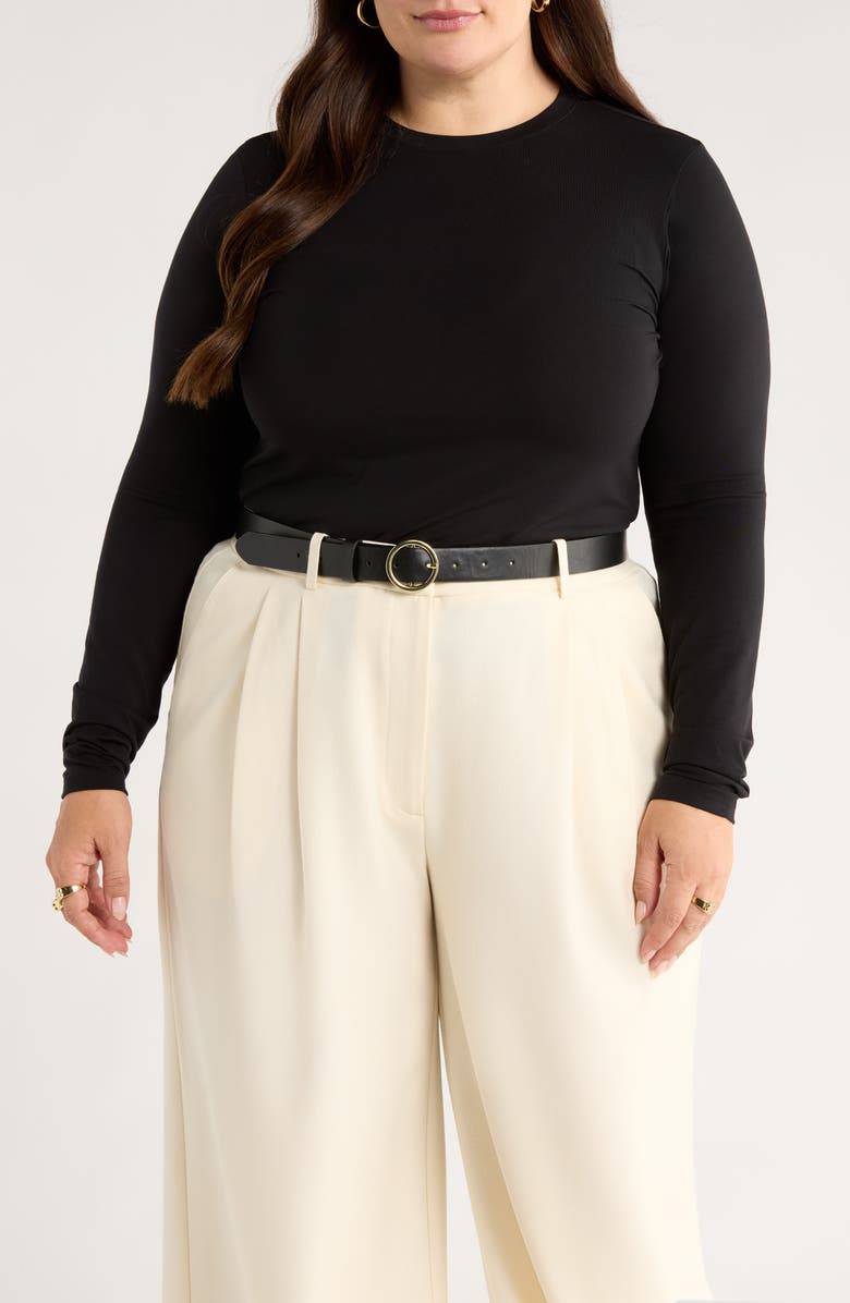 Nordstrom Long Sleeve T-Shirt, Main, color, Black