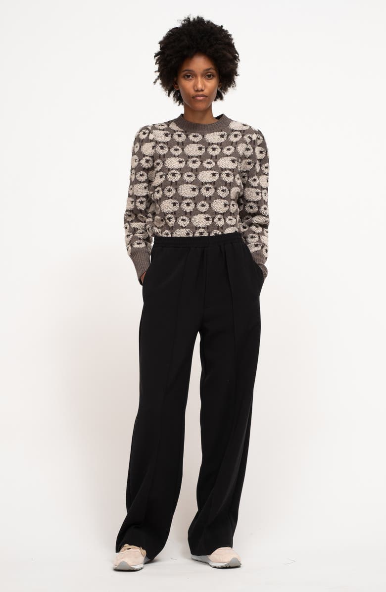 Sea Reese Sheep Jacquard Merino Wool Sweater, Alternate, color, 