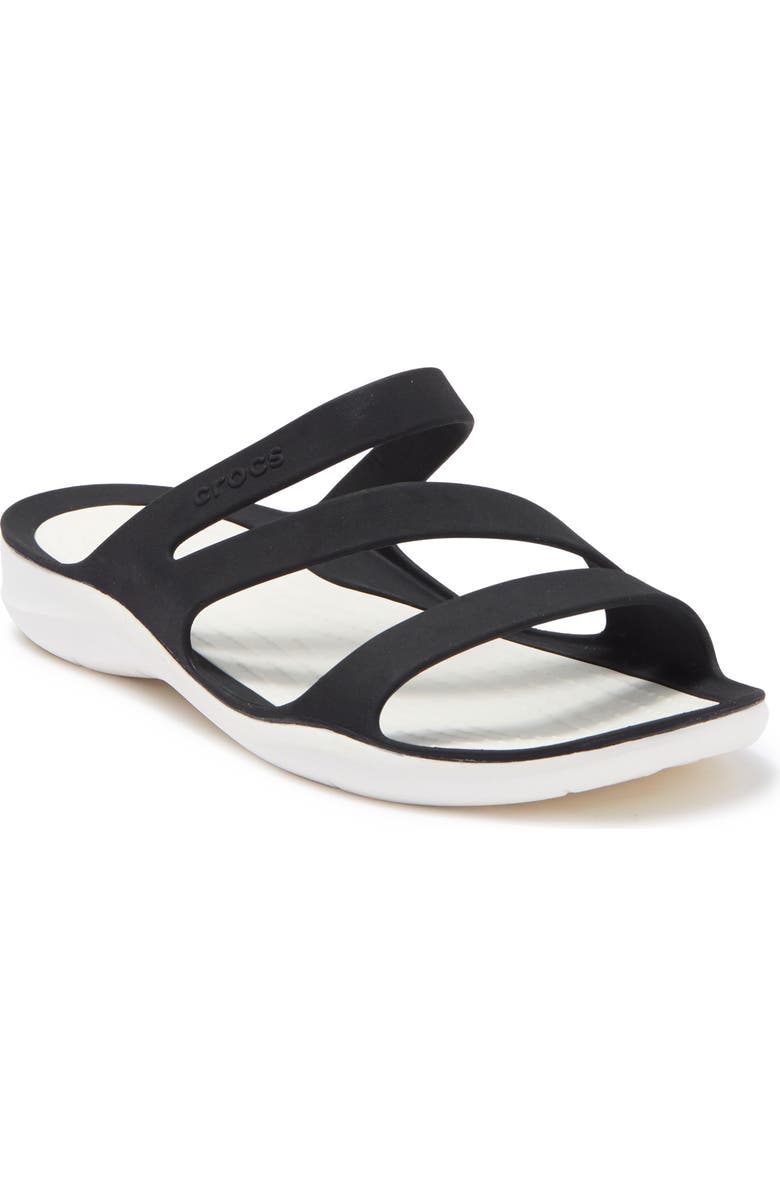 CROCS Swiftwater Slide Sandal, Main, color, Black/White