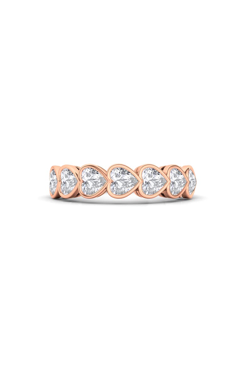 Bezel Heart Lab Created Diamond Ring, Alternate, color, ROSE GOLD