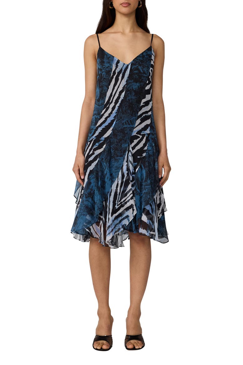 Rafferty Mixed Print Silk Chiffon Dress, Main, color, PAYSAGE