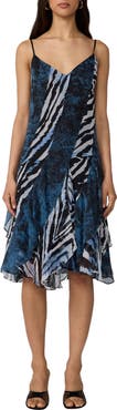 Diane von Furstenberg Rafferty Mixed Print Silk Chiffon Dress