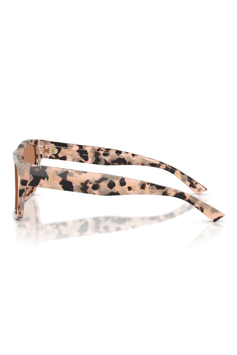 54mm Rectangular Sunglasses, Alternate, color, PINK HAVANA / DARK BROWN