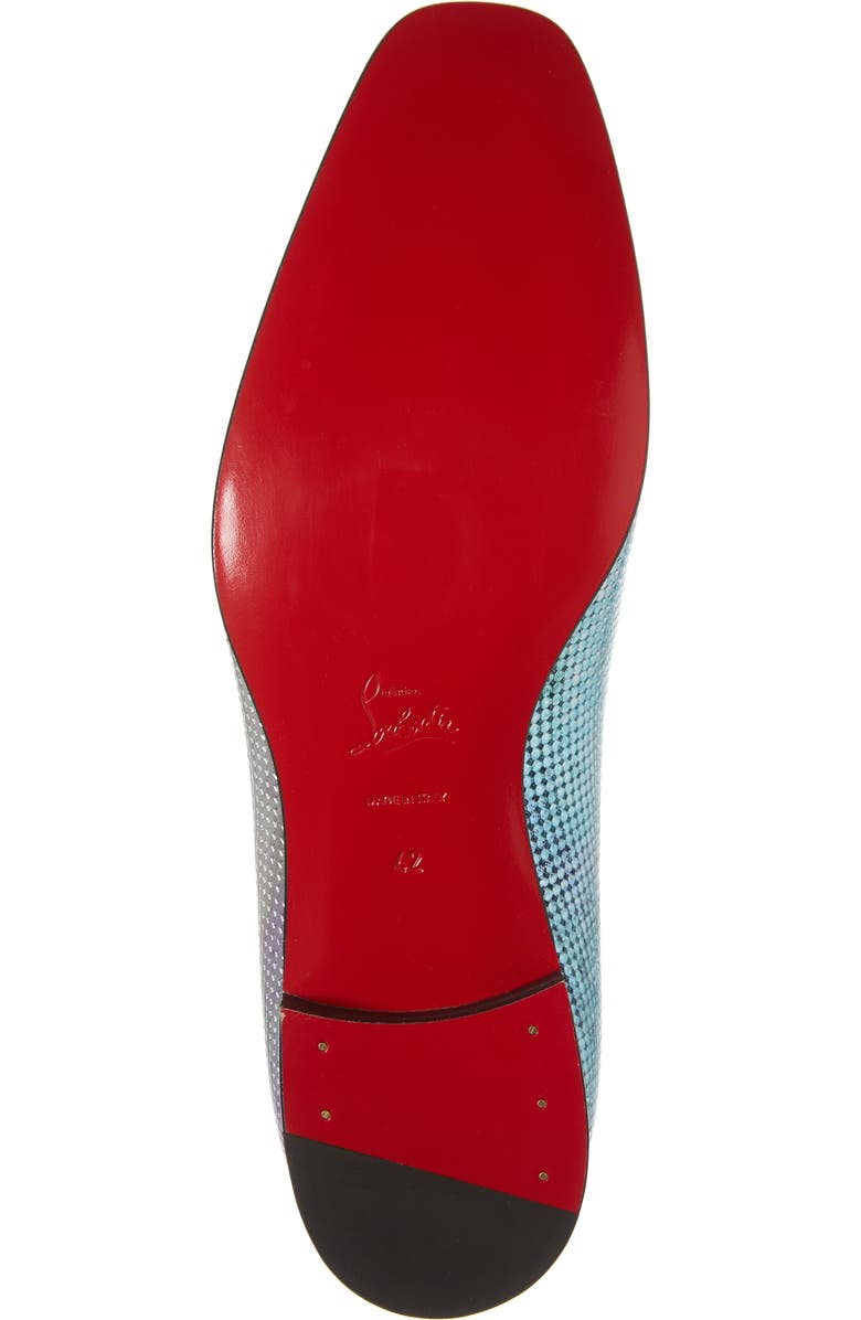 Christian Louboutin Rivalion Flat Spec Pointillé Iridescent Tassel Loafer, Alternate, color,