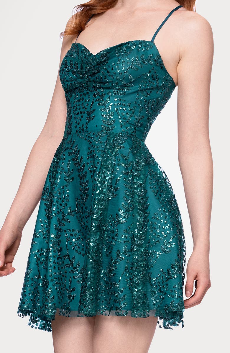Blondie Nites Sequin Minidress, Alternate, color, Teal