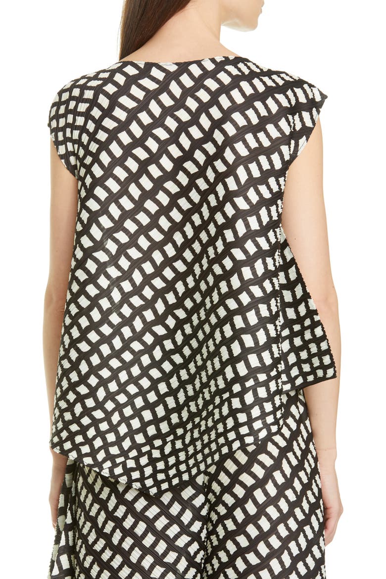 Step Grid Asymmetrical Top, Alternate, color, 15 BLACK