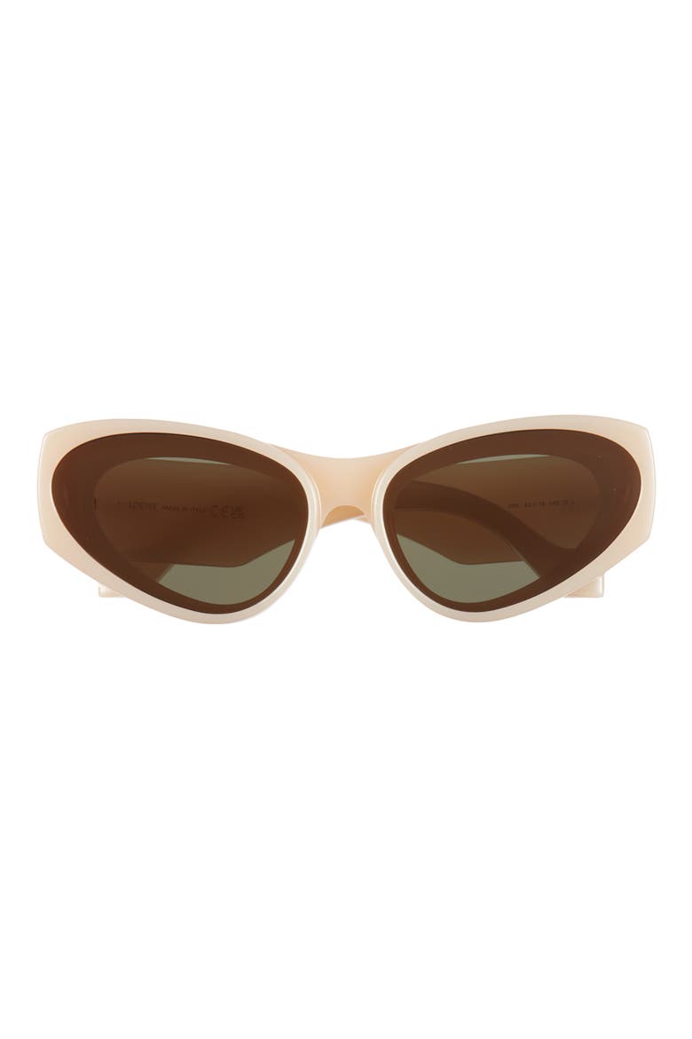 Signature 52mm Cat Eye Sunglasses, Main, color, IVORY / GREEN