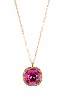 Kenneth Jay Lane Crystal Halo Pendant Necklace