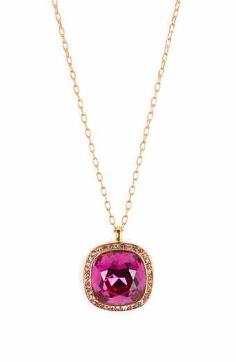 Kenneth Jay Lane Crystal Halo Pendant Necklace