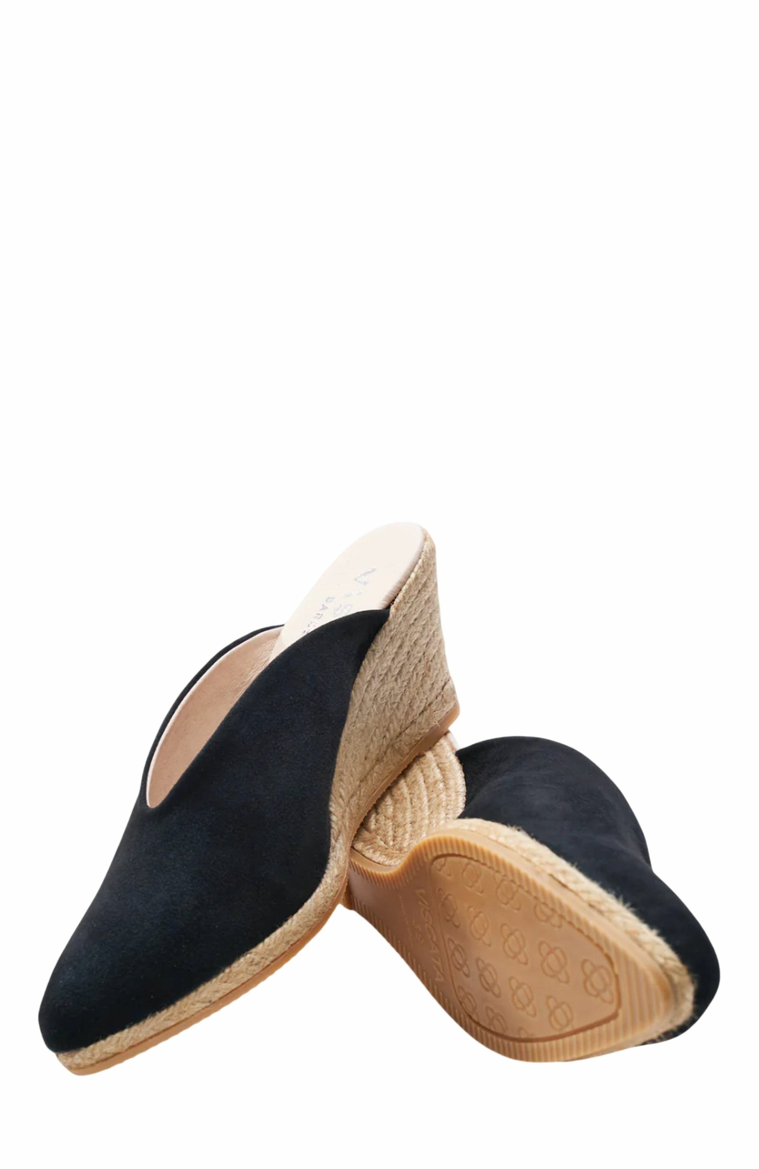 VISCATA Truja Suede Espadrille Mule Wedges, Alternate, color, Black