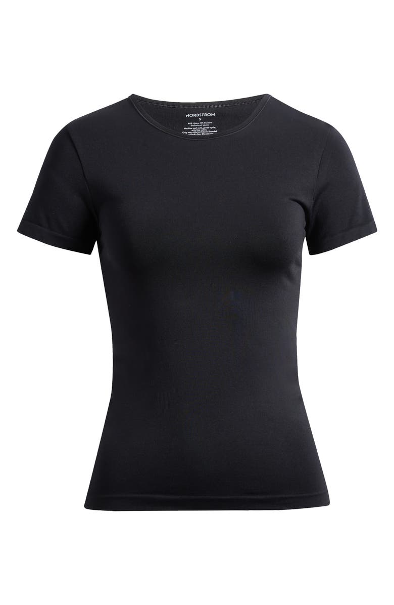 Nordstrom Seamless Layering Tee, Alternate, color, Black