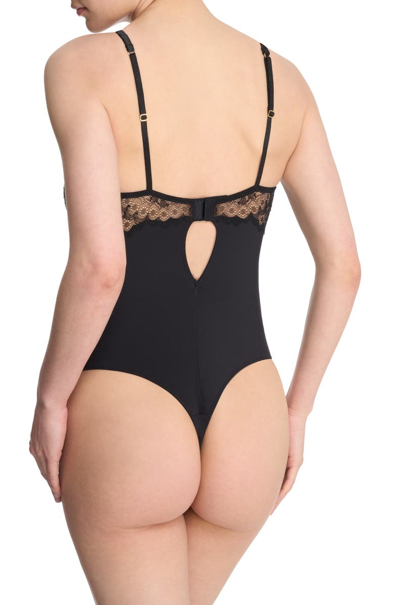 Natori Chantilly Lace Trim Satin Teddy, Alternate, color,