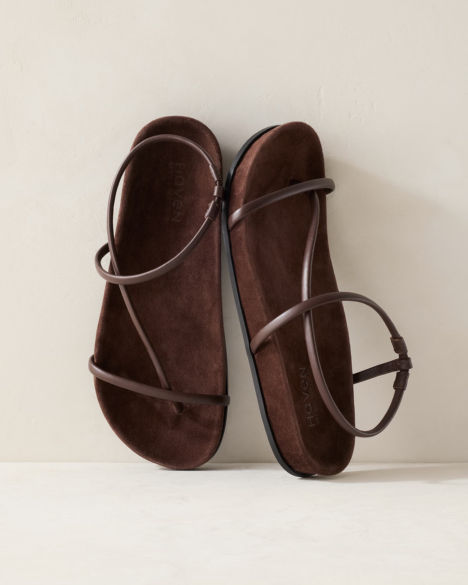 Haven Well Within Strappy Leather Molded Sandals, Main, color, Chocolate Chip