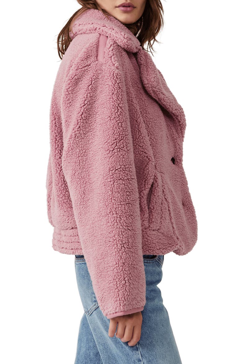 Joplin Faux Fur Teddy Jacket, Alternate, color, SMOKED PINK