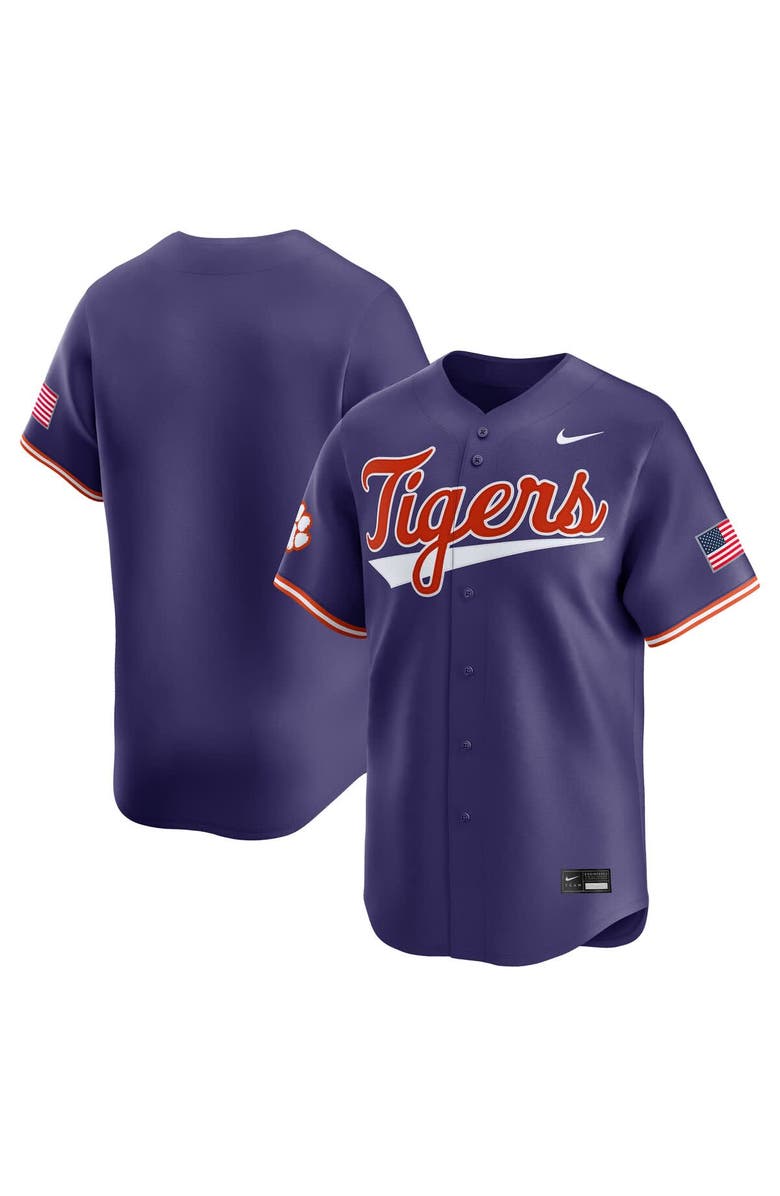 Nike Men's Nike Purple Clemson Tigers College Limited Baseball Jersey, Alternate, color, Purple