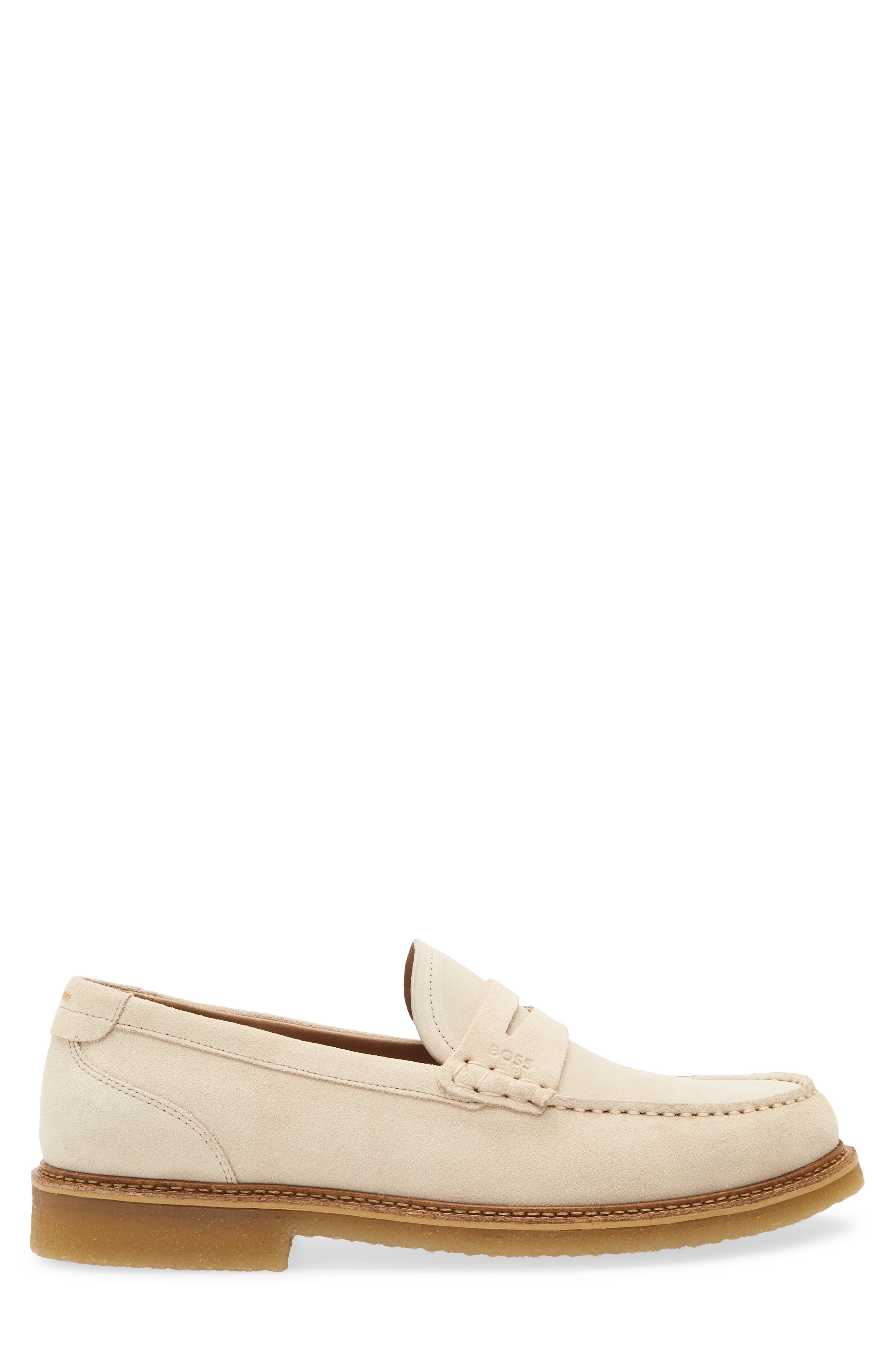 BOSS Kope Moc Toe Penny Loafer, Alternate, color, Open White