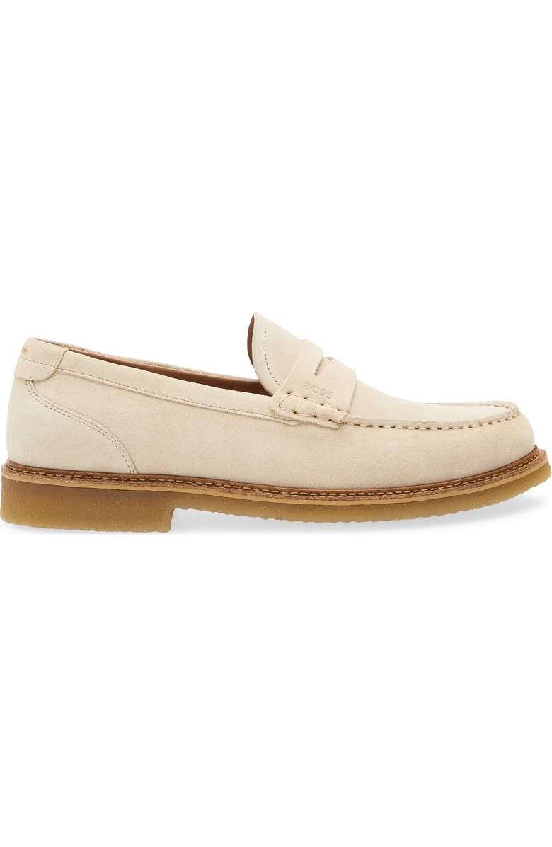 BOSS Kope Moc Toe Penny Loafer, Alternate, color, Open White