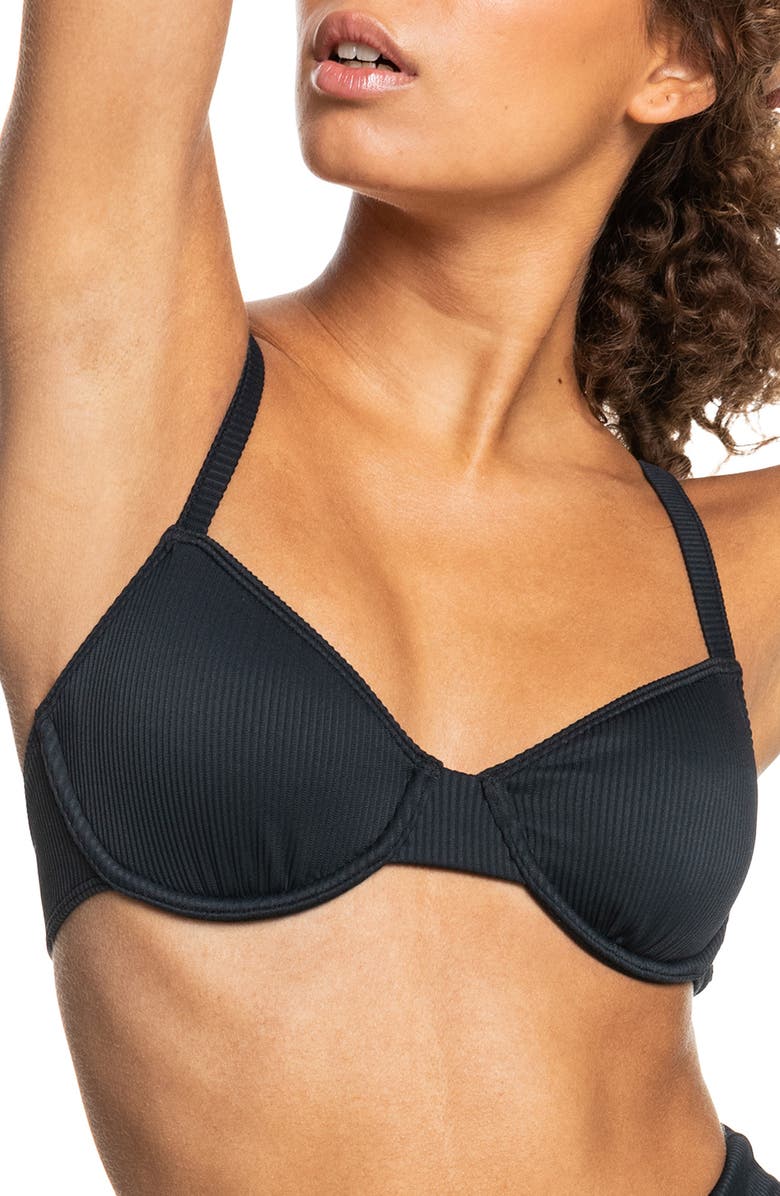 Roxy Love the Muse Ribbed Underwire Bikini Top, Main, color,