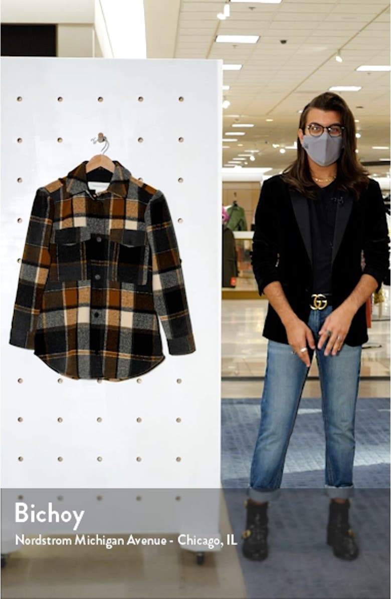 Plaid Puff Sleeve Shirt Jacket, sales video thumbnail