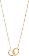 Adornia 18k Gold Plated Interlocking Ring Pendant Necklace