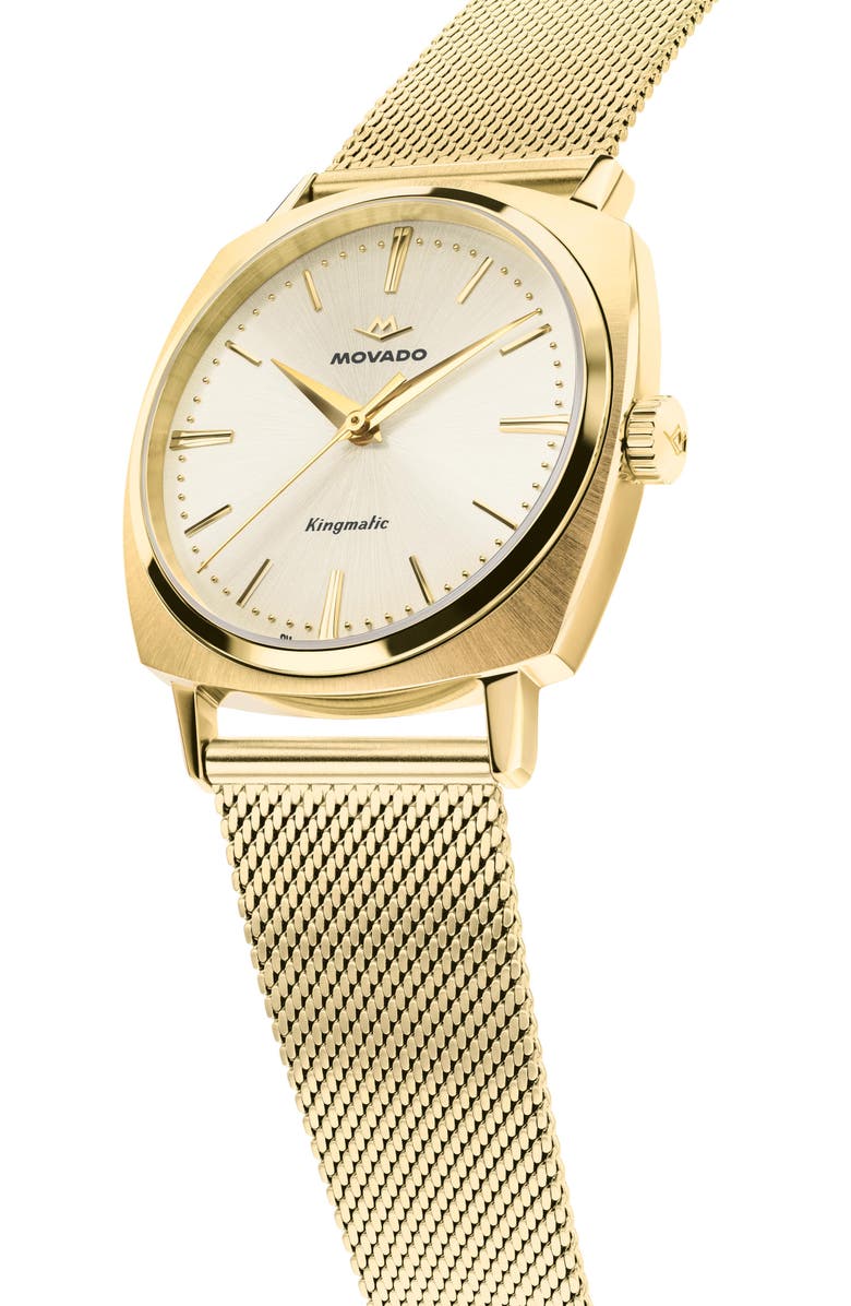 Movado Kingmatic Automatic Mesh Strap Watch, 35mm, Alternate, color, 
