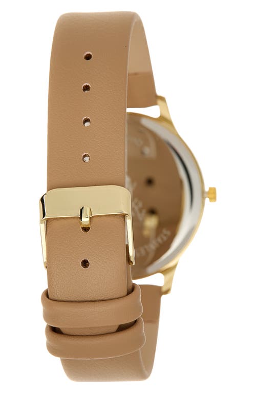 American Exchange Crystal Chronograph Faux Leather Strap Watch & Assorted Bracelets Set, 38mm In Sand