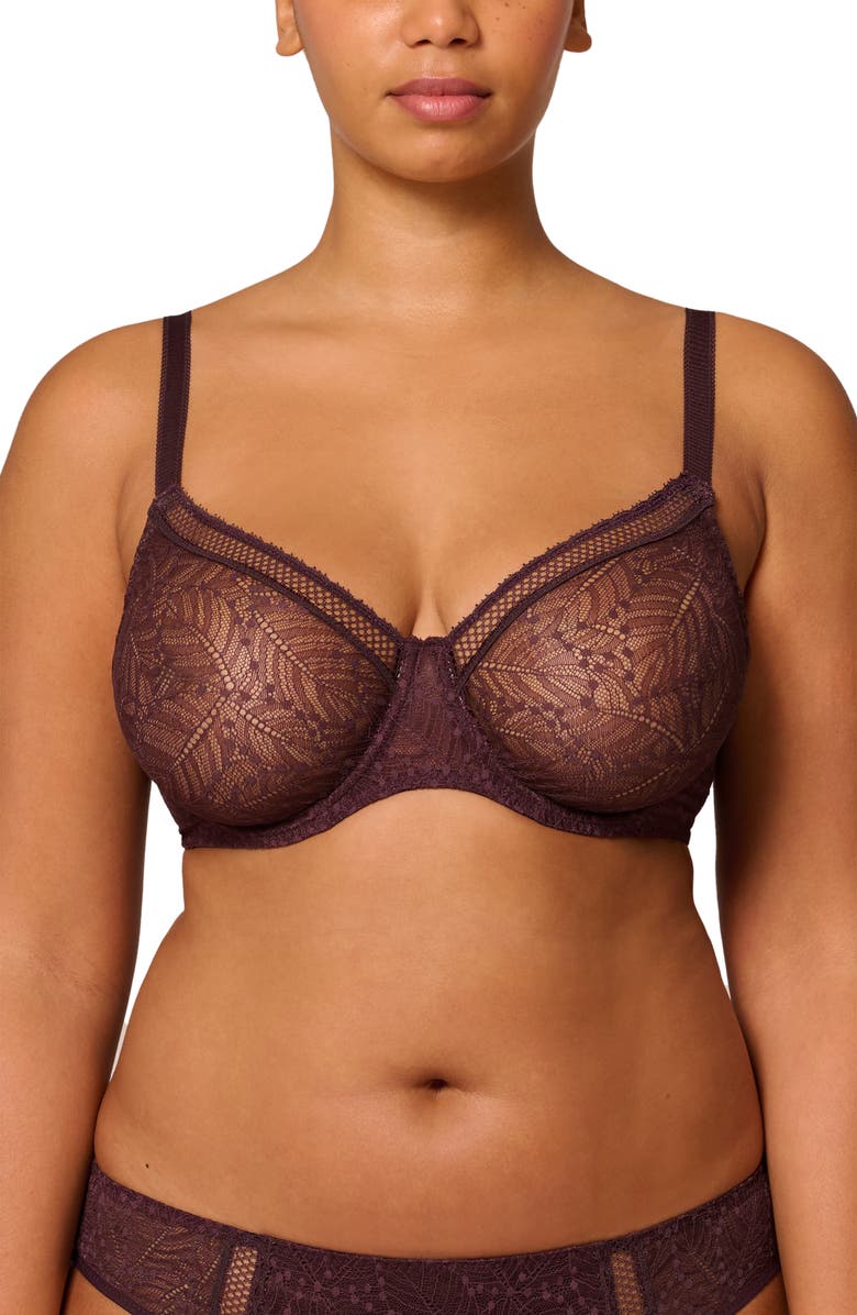 Simone Perele Comete Underwire Bra, Alternate, color, Dark Brown