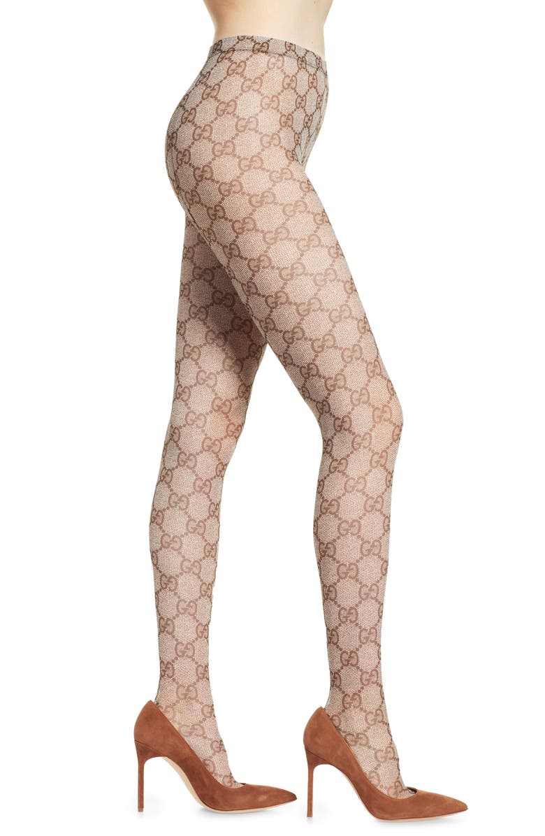 Gucci Supreme Logo Tights, Main, color, 
