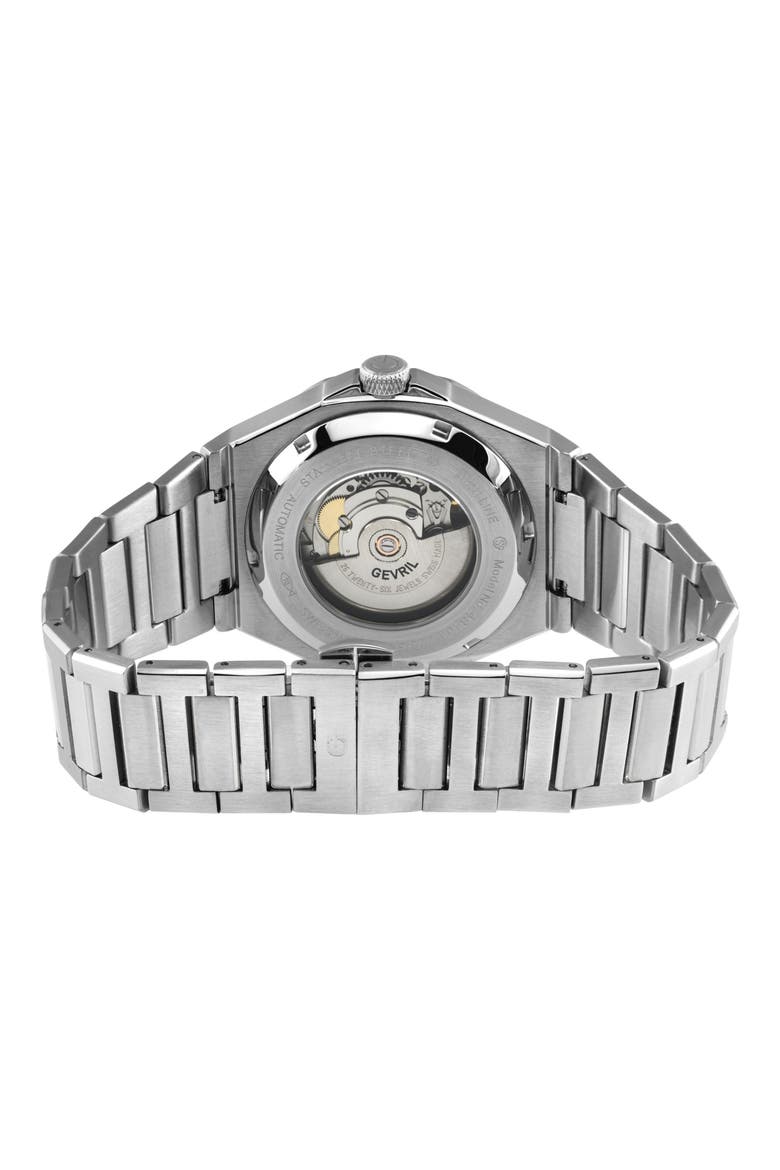 High Line Automatic Bracelet Watch, 43mm, Alternate, color, SILVER