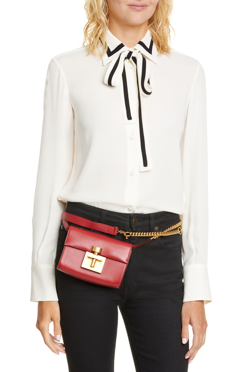 Oscar de la Renta Alibi Leather Belt Bag, Alternate, color,