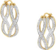Haus of Brilliance 10K Yellow and White Gold 1/4 Ct Diamond Double Infinity Hoop Earrings
