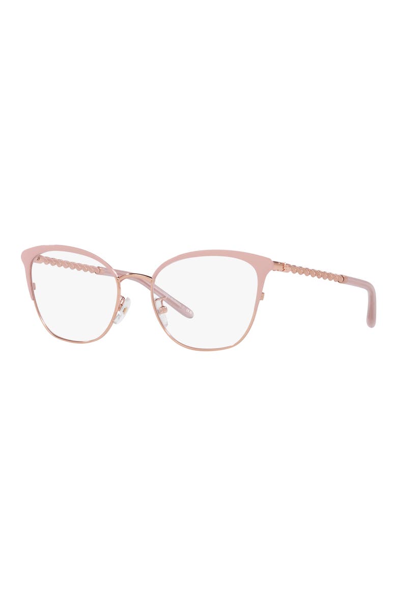 53mm Square Optical Glasses, Alternate, color, ROSE GOLD