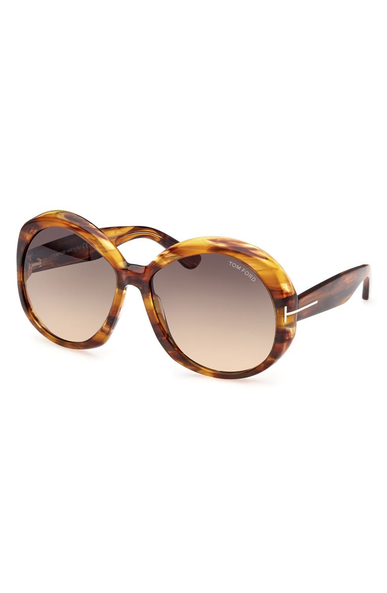TOM FORD Annabelle 62mm Gradient Oversize Round Sunglasses, Alternate, color, 