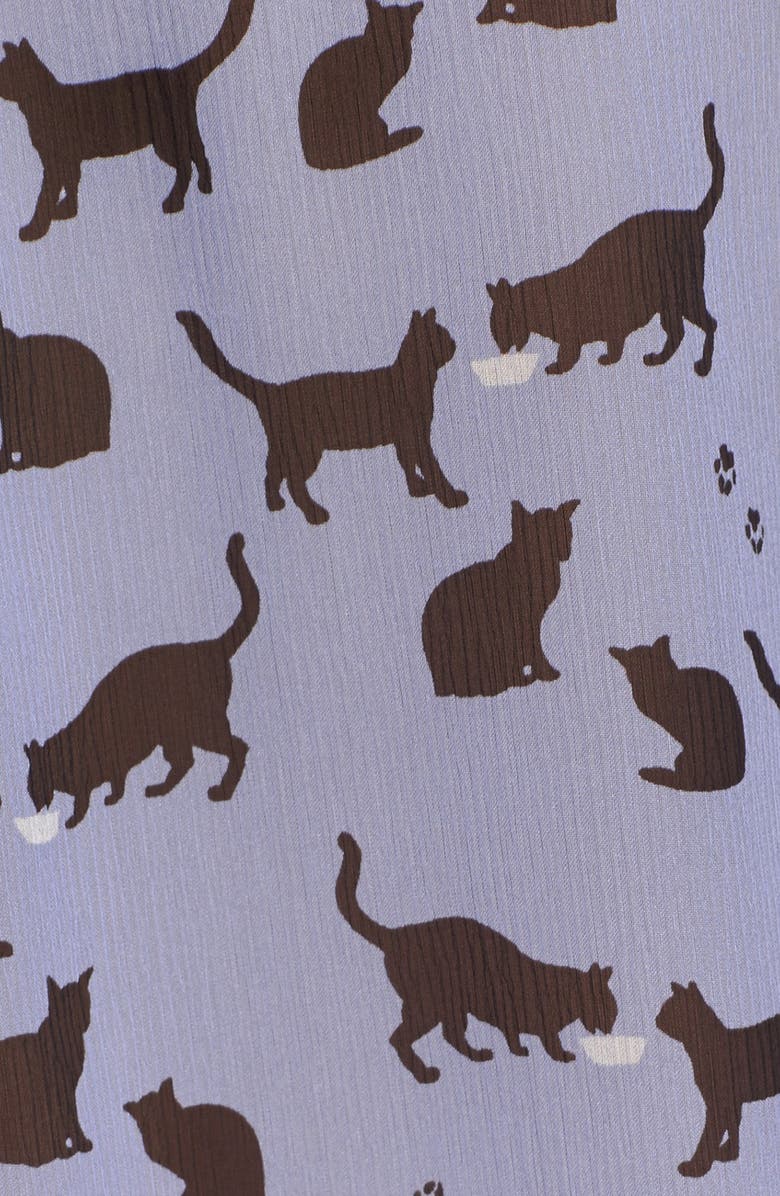 Kate Spade New York 'cats and cream' silk chiffon shirt, Alternate, color,